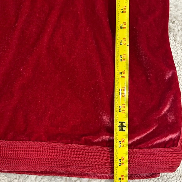 Soft Surroundings Red Velvet Embroidered Tunic Holiday - Picture 4 of 8